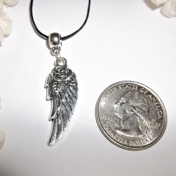 Necklace, Pendant, Silver Wing Necklace, Feather Necklace, Necklace, NWT A162 - Picture 2 of 10